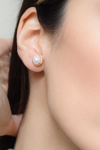 Puces Barcelona - Or jaune et perles de culture