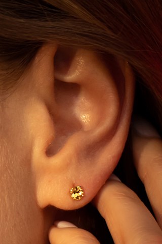 Puces Citrine - Or jaune et citrine