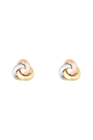 Puces Nœud Tricolore - Or jaune, or rose et or blanc