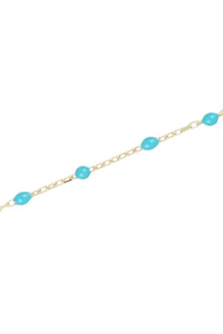 Bracelet Email Or Turquoise - Or jaune