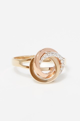 Bague Croisade - Or jaune, or rose et or blanc