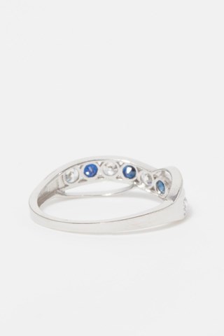 Bague Océanos - Or blanc et saphirs