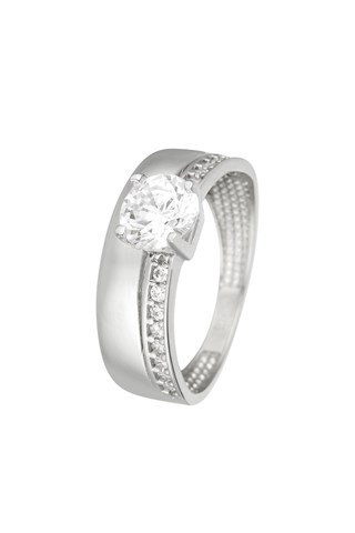 Bague Solitaire Accompagné Or blanc