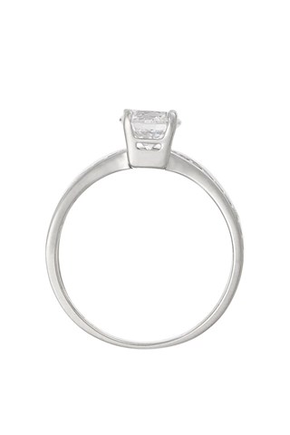 Bague Solitaire Accompagné Or blanc