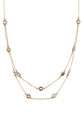 Collier Colormix- Or jaune, citrine, améthyste, topaze et quartz