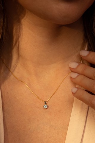 Pendentif Puce - Or jaune et topaze