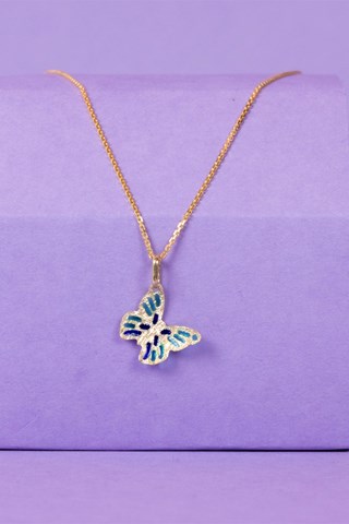 Pendentif Papillon lumineux - Or Jaune