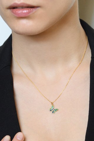 Pendentif Papillon lumineux - Or Jaune