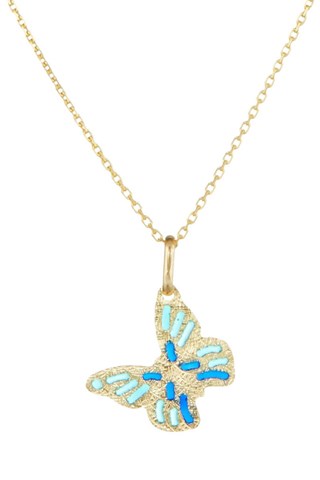 Pendentif Papillon lumineux - Or Jaune
