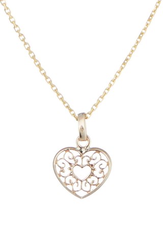 Pendentif Coeurs arabesque - Or jaune