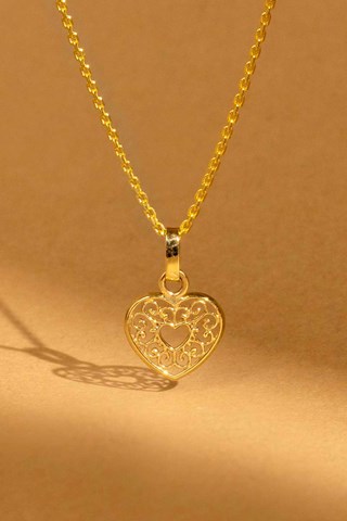 Pendentif Coeurs arabesque - Or jaune