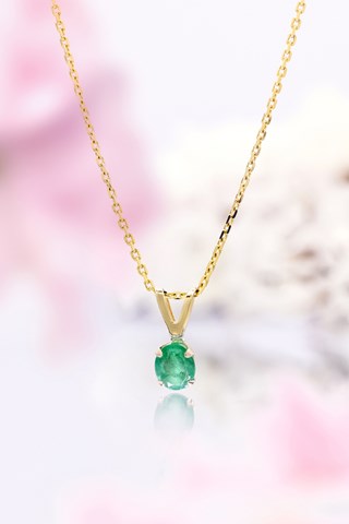 Pendentif Puce émeraude - Or jaune et émeraude