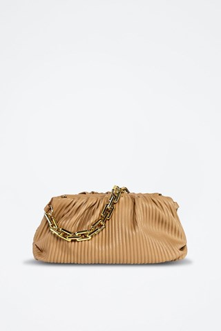 Mala de ombro - Castanho e dourado