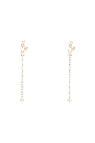 Oorbellen Fleurs Dormeuses Geelgoud