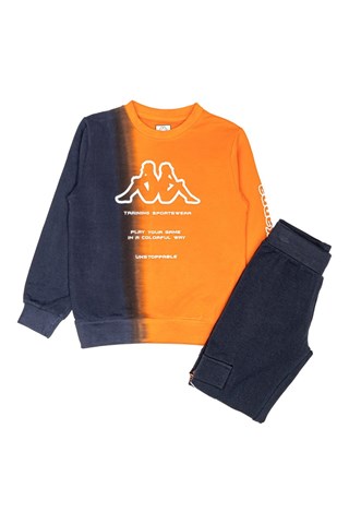Sweat et pantalon - Orange et bleu marine 