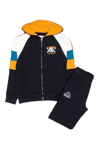 Ensemble sweat à capuche et jogging - Noir et orange