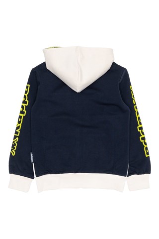 Ensemble sweat à capuche et jogging - Ecru et bleu foncé
