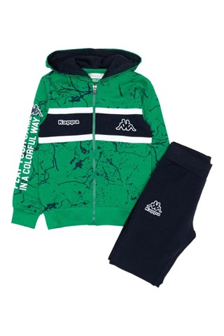 Ensemble sweat à capuche et jogging - Vert et bleu foncé
