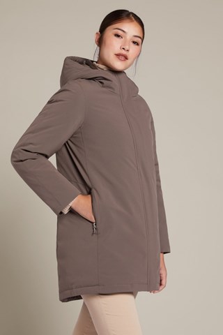 Parka con capucha - Topo