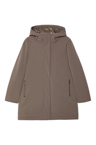 Parka con capucha - Topo