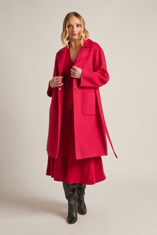 Abrigo de lana - Fucsia