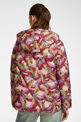 Anorak con capucha - Naranja y verde claro