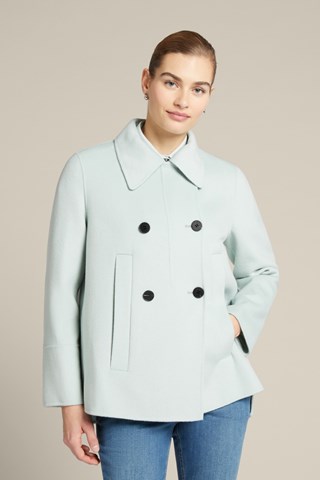 Abrigo marinero de lana - Verde agua