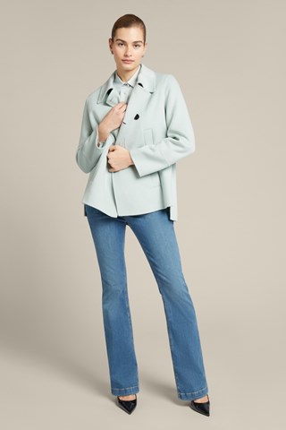 Abrigo marinero de lana - Verde agua