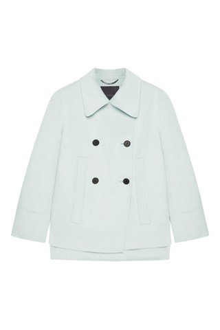 Abrigo marinero de lana - Verde agua