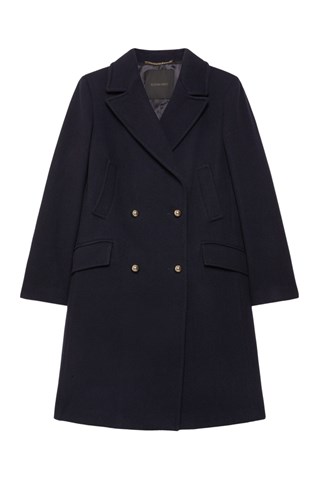 Abrigo de lana virgen - Azul oscuro