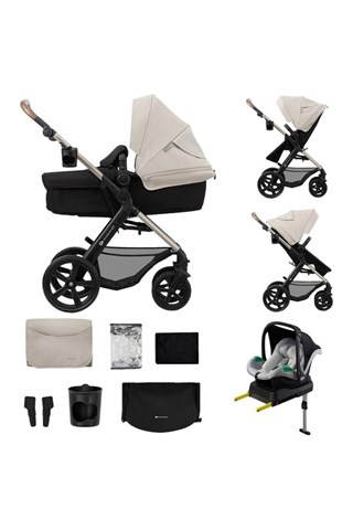 Silla de paseo 4 en 1 + accesorios Moov 2 Eva Wheels - Gris