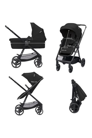 Silla de paseo Newly 4 en 1 Mink Pro  - Desde recién nacido - Hasta 22 kg - Negro y beige
