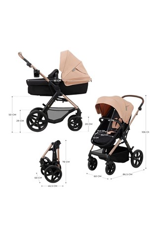 Silla de paseo trío + accesorios Moov 2 - Desde recién nacido - Hasta 27 kg - Beige