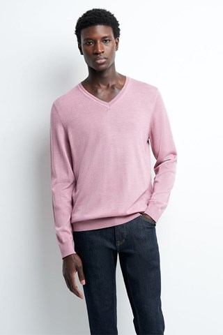 Camisola em lã mérino - Rosa