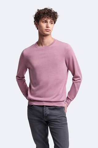Camisola em lã mérino - Rosa