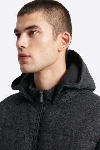 Sweat com capuz - Cinzento mesclado