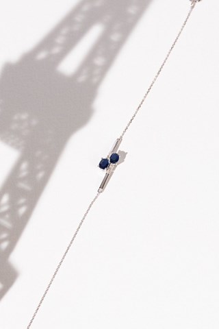 Pulseira Cayagan Ouro branco, diamantes e safiras