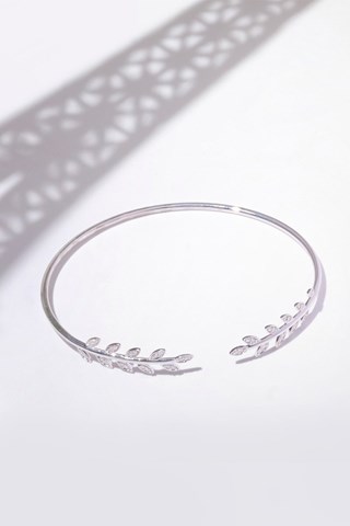Pulseira Comme une feuille Ouro branco e diamantes