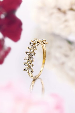 Anel Quezon Ouro amarelo e diamantes