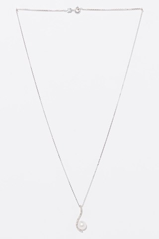 Pendente Vague sublime - Ouro branco, diamantes e pérola de cultura