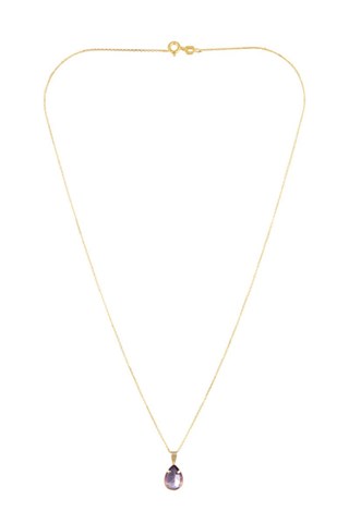 Pendente Gota Ouro amarelo e ametista