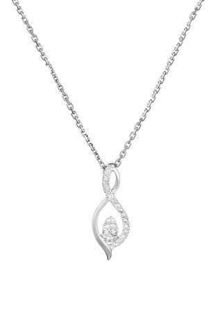 Pendente Luna  Ouro branco e diamantes