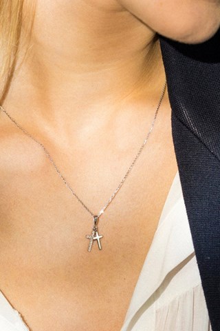 Pendente Ma Foi Ouro branco e diamantes