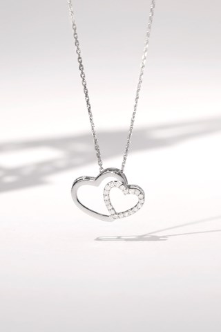 Pendente Two Ever Ouro branco e diamantes