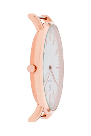 Stalen Quartz Horloge  Roségoudkleurig en Wit - Paul McNeal