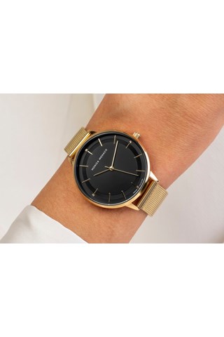 Stalen Quartz Horloge met Diamanten