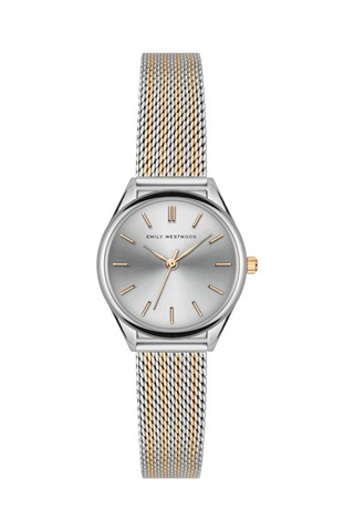 Roestvrijstalen Quartz Horloge - Zilverkleurig en Roségoudkleurig - Emily Westwood