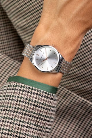 Roestvrijstalen Quartz Horloge - Zilverkleurig en Roségoudkleurig - Emily Westwood