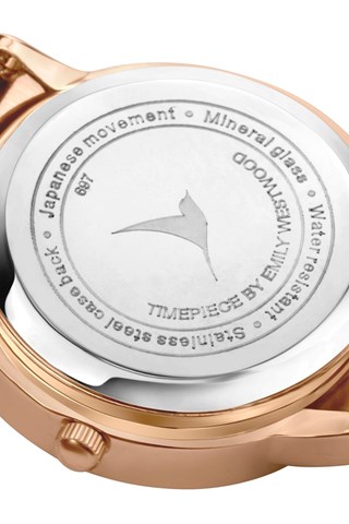 Stalen Quartz Horloge - Roségoudkleurig en Wit - Emily Westwood