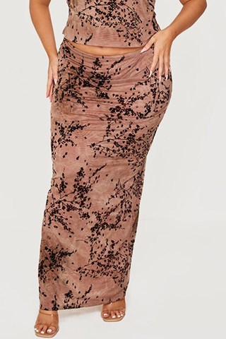 Falda larga - Marrón claro y negro - Pretty Little Thing